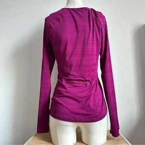 $88 Athleta Running Pacifica Ruched Quarter/Half Zip Long Sleeve Top Zip Pockets